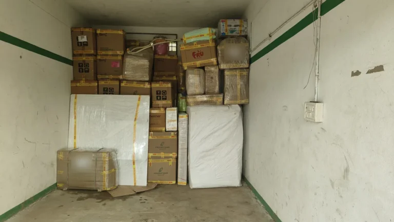 Packed household goods loaded neatly inside a closed truck by Raghavendra Packers and Movers, Kakinada